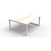 RAPIDLINE DELUXE LOOP LEG WORKSTATION Double Sided 2 Person No Screen W1800 x D1530 x H730mm Natural White/ White