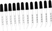 BUGUUYO 12 Pcs Glass Dropper for Essential Oils Straight Tip Bent Tip Lab Droppers with Rubber Bulb for Accurate Measurement and Easy Use in Laboratories and Home Crafts