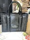 Marc Jacobs The Croc-Embossed Small Tote Bag (Black)