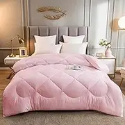 All Season Luxury Down Comforter, Soft Lightweight Breathable Microfiber Comforter, Double Duvet Quilt with Corner Tabs, Twin/Double Thickened Quilted Comforter (B 220x240cm(8kg))