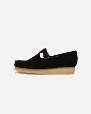 [CLARKS ORIGINALS] Clarks Originals Women's Wallabee T-bar Black Suede - Size 10 10 Black Suede