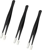 SEWACC 3pcs Stainless Steel Beak Clips for Eyelash Extensions Ergonomic Craft Tweezers for Makeup Application Home Beauty Tool Lightweight False Lash Assistants