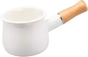 Baosity Small Milk Pan with Wooden Handle Non-Stick Induction Pot Saucepan 550ml - White