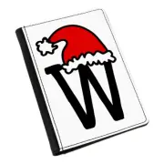Letter W Christmas Hat Passport Holder Cover Case Red Santa Father Kids Alphabet