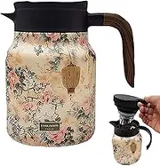 Vintage Floral Pattern Tea thermos1 ? Built-in Infuser, Doresty Tea thermos1, Tea thermos1 with Infuser, Insulated Tea Pots Stainless Steel