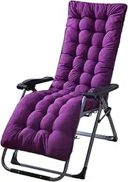 Lounger Chair Cushions, Sundlight Patio Cushions Chaise Outdoor Mattress Recliner Quilted Thick Padded Seat Cushion Reclining Chair Rocking with Ties(Violet,125x48cmx8cm Thick)