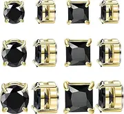 [LYLYMIMI] 6 Pairs Stainless Steel Magnetic Stud Earrings for Men Magnetic Earrings Men Clip on Earrings Inlaid Cubic Zirconia Unisex Non Piercing Earrings 6 7 8MM Diamond Earrings for Women Men