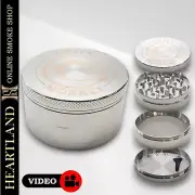 3" Green Monkey 75mm Premium Quality 4 Piece Aluminum Herb Spice Grinder SILVER