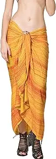 [LA LEELA] Women Bikini Wrap Cover up Swimsuit Sarong Dress Tie Dye 06 Plus Size
