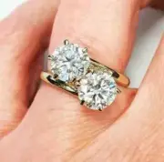 6mm White Round Stone Moissanite Solitaire Engagement Ring In 935 Silver