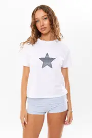 [Supré] Supré - Everyday Graphic Tee - White/stripe star XS WHITE/STRIPE STAR