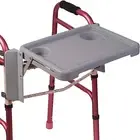 Folding Walker Tray with Two Cup Holders Universal Durable Lightweight Plastic