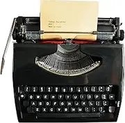 1980 Classic Nostalgia Typewriter Traditional Old Fashioned Mechanical English Typewriter,Portable Retro Manual Typewriter, Normal Use Vintage Typewriter, Black