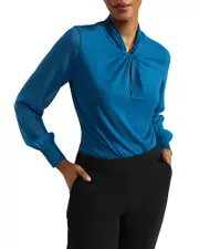 Hobbs London Ashley Twist Front Long Sleeved Blouse