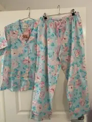 Peter Alexander Ladies Pyjama Set Blue Floral Large