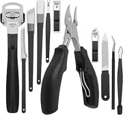 Ingrown Toenail Clippers, Upgraded 11Pcs/set Nail Treatment Foot Tool Kit, Pedicure Knife Nail Lifter Cutter Cuticle Manicure Kit Foot Care Toe Nail File for Podiatrist Ingrown Seniors Adult