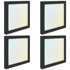 Luxrite 6" Square LED Flush Mount Light 15W 1000LM 5CCT Dimmable Black 4-Pack