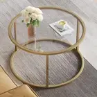 Small Glass Coffee Table round Gold Coffee Table for Small Space Modern Simple C