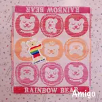 日本 彩虹熊 彩虹小熊 小熊 熊 手帕 方巾 毛巾 小方巾 小毛巾 小手帕