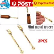 2x Gold Mini Snuff Spoon Spatula Snuff Scoop Metal Ladle Medicinal Lab Transfer