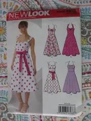 New Look 6966 sewing pattern, Dress in four variations, Size A 6-16, Uncut
