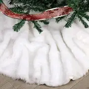 Extra Large Christmas Tree Skirt 60 inches Pure White Faux Fur Tree Skirt Merry