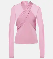 [Isabel Marant] Isabel Marant Resly draped semi-sheer jersey top AU 12 pink