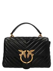 [Pinko] Pinko-Big Lady Love Bag Puff Chevron Borse A Mano Nero-Donna OS Black
