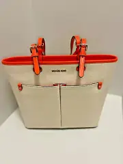 Michael Kors Jet Set Travel Medium Double Pocket Tote Shoulder Bag - Poppy