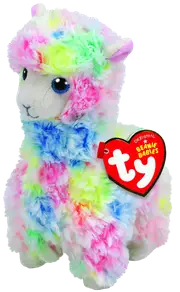 TY Beanie Babies Lola Multicoloured Llama 8" Beanie Baby - New, With Tags