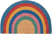 Nicola Spring Half Moon Coir Door Mat - 60 x 40cm - Rainbow Pastel - Pack of 1 - Decorative Indoor Front Door Floor Mat Entry Dirt Trapper Rug Outdoor Boot Scraper Non Slip Backing Doormat
