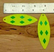 Willow Spinner Blades Size 7 Yellow with Green Diamonds -10 Pack