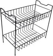 COLLBATH 2 Hollow Bottom Layers Seasoning Rack Kitchen Storage Shelf for Spices Jars and Condiments Black Design for Versatile Use Kitchen Bathroom and Living