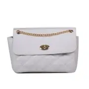Fashion Solid Color Lattice Pattern Crossbody Handbag Women PU Leather Chain Casual Shoulder Flap Purse Female Messenger Totes