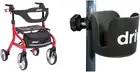 Drive Medical Nitro Sprint Foldable Rollator Walker with Seat & Universal Clamp-