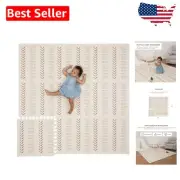Waterproof 72”x72” Baby Play Mat with 9 Foam Puzzle Tiles - Safe & Easy Clean