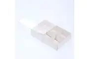100 Pack of White Card Chocolate Sweet Soap Product Reatail Gift Box - 6 Bay Compartments - Clear Slide On Lid - 12x8x3cm
