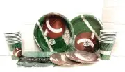 Football Party Bundle for 16 with Plates/Cups/Cloth for Superbowl