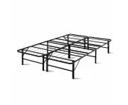 Folding Double Metal Bed Frame - Black