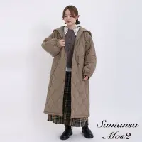 在飛比找Yahoo奇摩購物中心優惠-Samansa Mos2 絎縫連帽抽繩設計長版大衣外套
