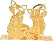 OSALADI Fox Napkin Holder Desk Tray Red Napkin Holder Iron Napkins Holder Paper Towel Dispenser Gold Paper Towel Holder Decorative Tray Cocktail Napkin Holders Metal Wrought Iron Decorate