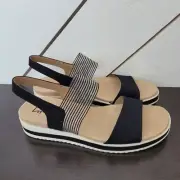 NEW LifeStride Velocity 2.0 Zing Womens Slingback Platform Sandals Black 8