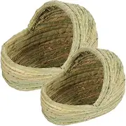 Happyyami 2Pcs Straw Chicken Coop Nest Cozy Slipper Shaped Chicken Bed for Animals for Resting and Egg Laying Chicken Nesting for Poultry Friends