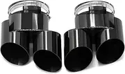 Exhaust Tip Compatible For BMW G05 X5 G06 X6 Quad tip No Welding Exhaust tip Stainless Steel No Cutting Muffler Tip Nozzle tip(Black)