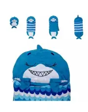 Happy Nappers Cozy Compact Pillow Sleeping Bag Blue Surfy the Shark Kids Fun