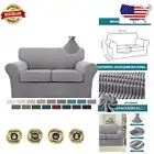 Elegant Checkered Couch Cover Set – Washable 3 Piece Slipcover for Medium Sofas