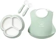 BabyBjörn 4 Piece Children's Tableware Set - Pale Green