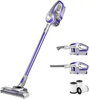 [Devanti] Cordless Vacuum Cleaner, Stick Vacuum Strong Suction Handheld Hand Held Handstick Rechargeable Car Cleaners HEPA Filters 150W Compact Dustbuster Sweeper Dust Buster Portable, Purple