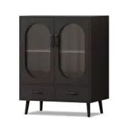 ALFORDSON Buffet Sideboard Black 100cm