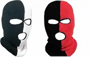 [aoozleny] 3-Hole Two Color Knitted Hats Ski Mask Balaclava, Full Face Mask for Cycling/Skiing Winter Outdoor Sports, 2 Pairs